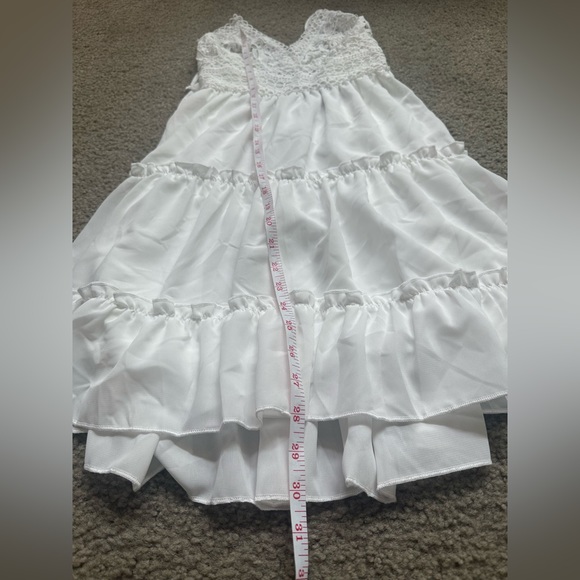 WOMENS BOHO STYLE V-NECK SPAGHETTI STRAP WHITE LACE DRESS / Size Small / NWOT - Picture 8 of 10